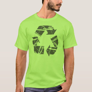 Gray Fractured Recycling Sign T-Shirt