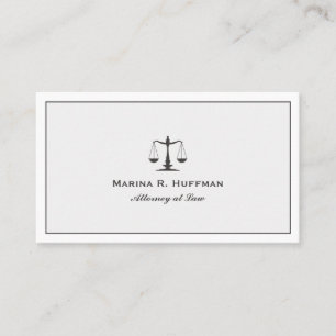 Gray Frame Attorney Justice Scale Professional Business Card