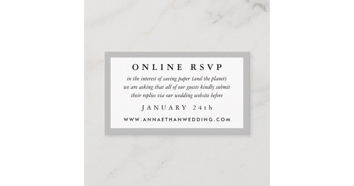 Gray Frame Wedding Online Rsvp Card Zazzle Com