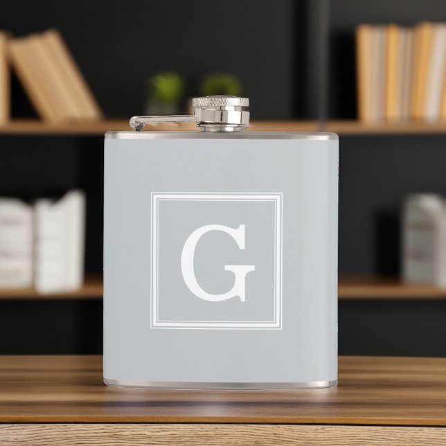 Gray Framed Monogram Hip Flask (Creator Uploaded)