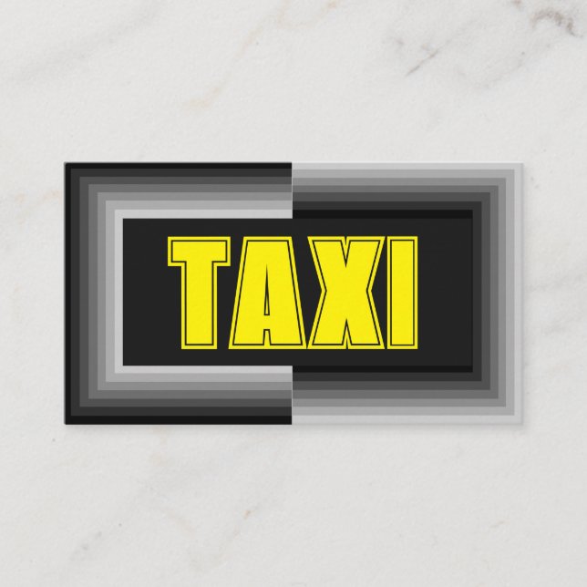 Gray frames yellow TAXI driver service cab driver Business Card (Front)