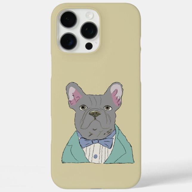 Gray French Bulldog Case-Mate iPhone Case (Back)