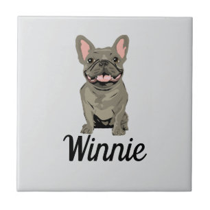 Gray French Bulldog Ceramic Tile
