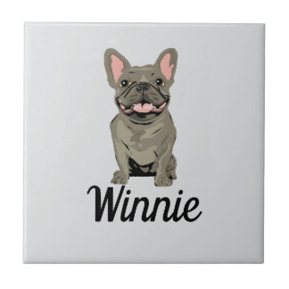 Gray French Bulldog Ceramic Tile