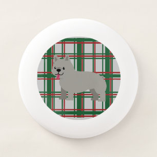Gray French Bulldog, Christmas Plaid Wham-O Frisbee