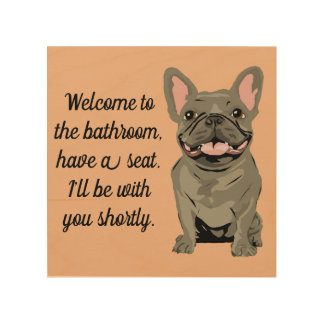 Gray French Bulldog Wood Wall Art