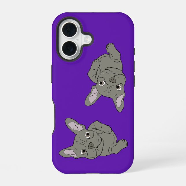Gray Frenchie Iphone Case (Back)