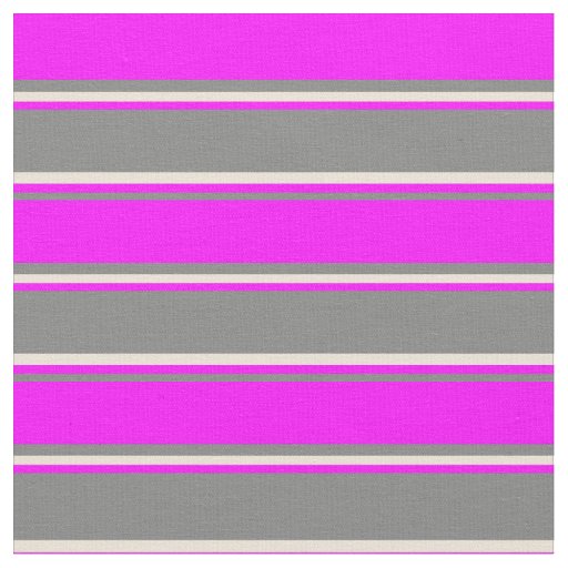 Gray, Fuchsia, and Bisque Striped Pattern Fabric