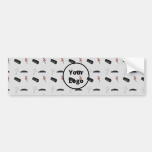 Gray funeral business pattern bumper sticker