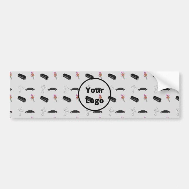 Gray funeral business pattern bumper sticker (Front)