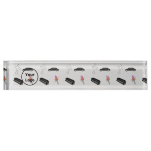 Gray funeral business pattern desk name plate