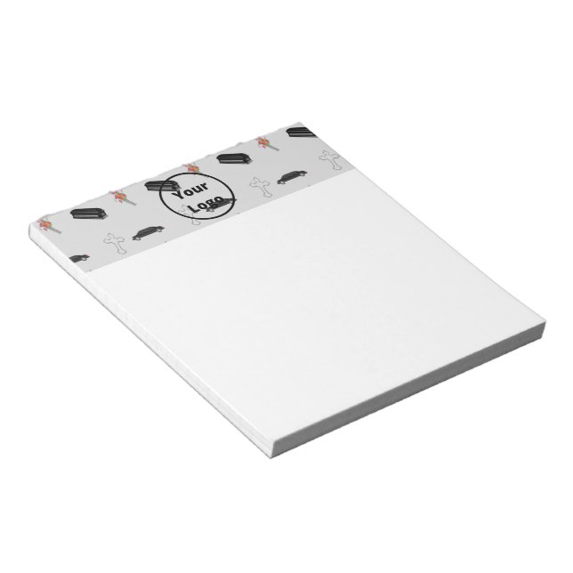 Gray funeral business pattern notepad (Angled)