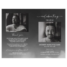 Gray Funeral Order of Service Folded Program