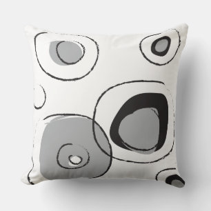 Gray FUNKY DOTS DESIGN Retro Throw Pillow