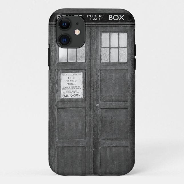 Gray Funny Phone Booth Call Box Case-Mate iPhone Case (Back)