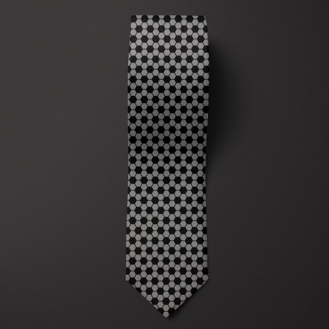 Gray Futbol Soccer Ball Pattern Neck Tie (Creator Uploaded)