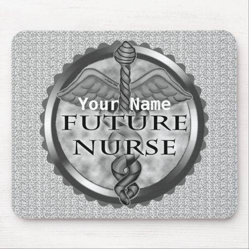 Gray Future Nurse custom name mouse pad
