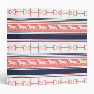 Gray Galloping Horses Pattern 3 Ring Binder