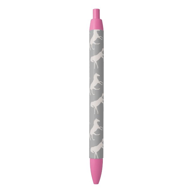 Gray Galloping Horses Pattern Pen (Front Vertical)