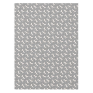 Gray Galloping Horses Pattern Tablecloth