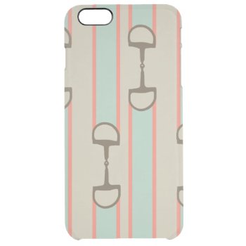 Gray Galloping Horses Pattern Clear Iphone 6 Plus Case by PaintingPony at Zazzle
