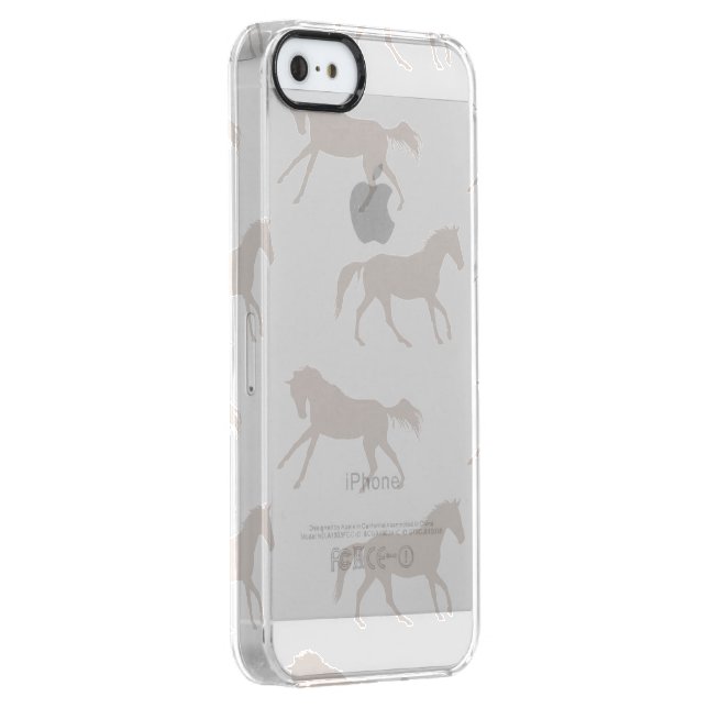 Gray Galloping Horses Pattern Uncommon iPhone Case (Back/Right)