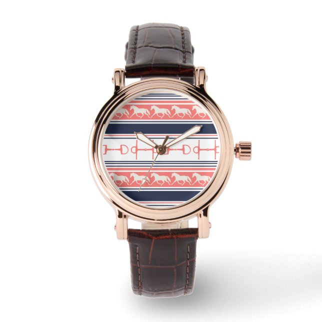 Gray Galloping Horses Pattern Watch (Front)