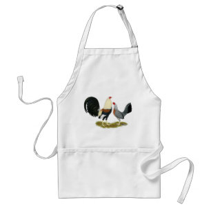 Gray Game Fowl Pair Adult Apron