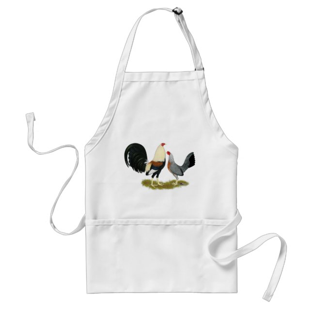 Gray Game Fowl Pair Adult Apron (Front)