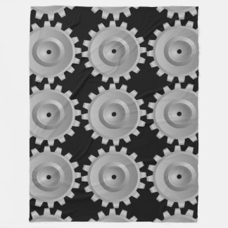 Gray Gear Fleece Blanket