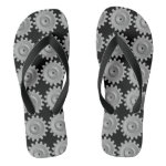 Gray Gear Flip Flops