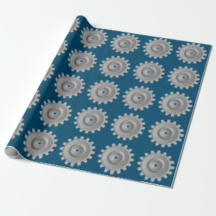 Gray Gear Wrapping Paper