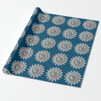 Gray Gear Wrapping Paper
