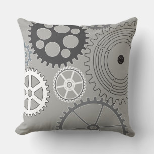 GRAY GEARS DESIGN Retro Throw Pillow
