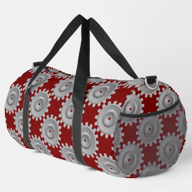 Gray Gears Duffle Bag (Right Corner)