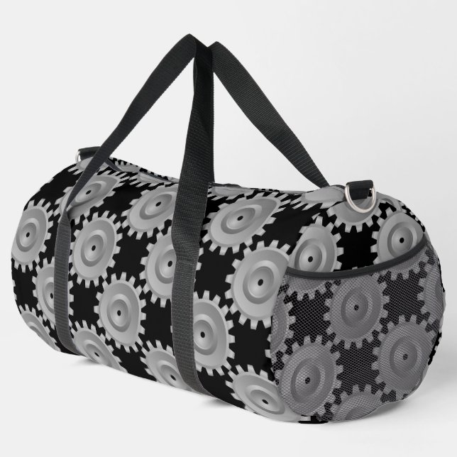 Gray Gears Duffle Bag (Right Corner)