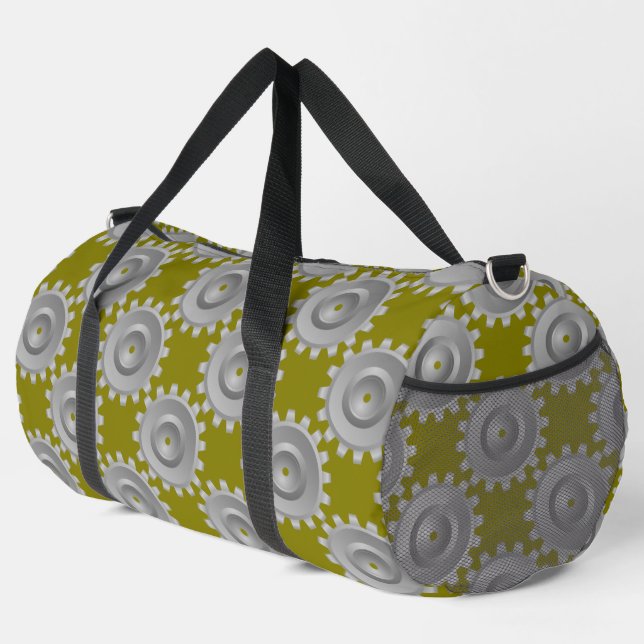 Gray Gears Duffle Bag (Right Corner)