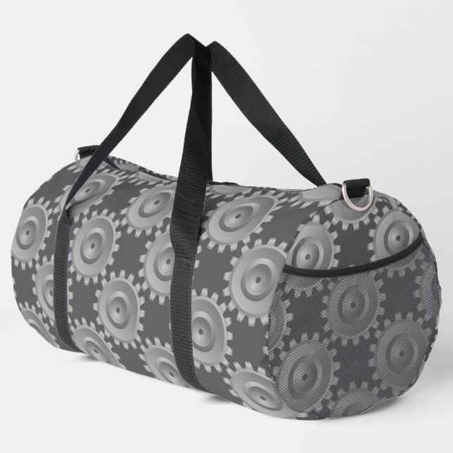 Gray Gears Duffle Bag (Right Corner)