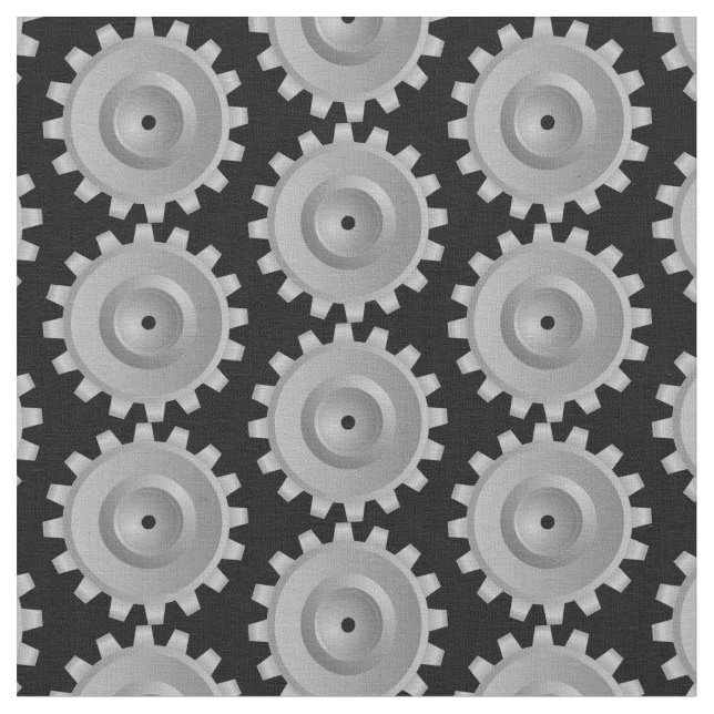 Gray Gears Fabric (Close Up)