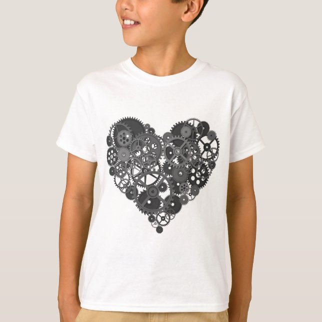 Gray Gears Heart T-Shirt (Front)
