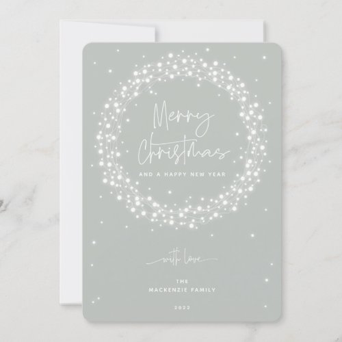 Gray_Geeen Sparkling Lights Merry Christmas Holiday Card