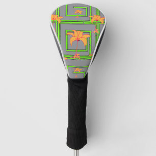 Gray Geo Floral Golf Head Cover