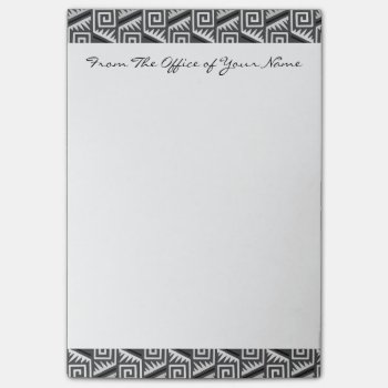 Gray Geometric Abstract Aztec Tribal Print Pattern Post-it Notes by SharonaCreations at Zazzle