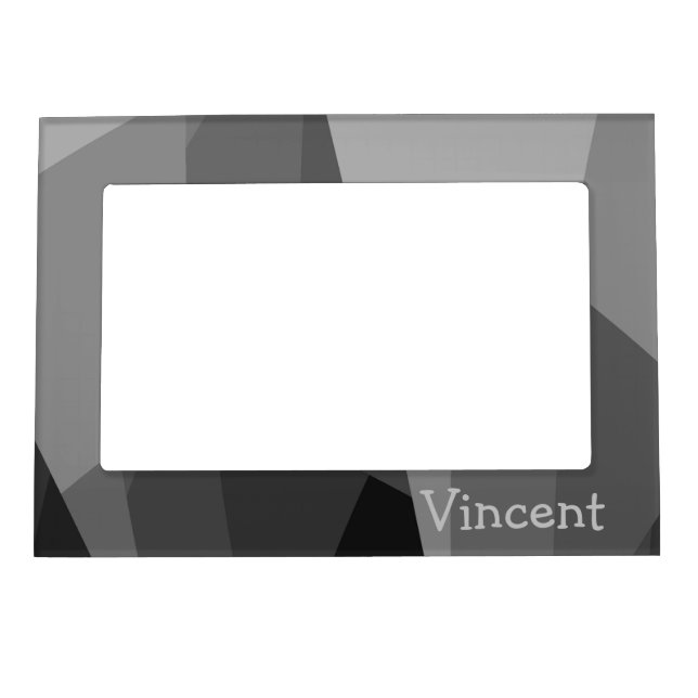 Gray Geometric Abstract  Magnetic Photo Frame (Front)
