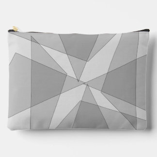 Gray Geometric Accessory Pouch