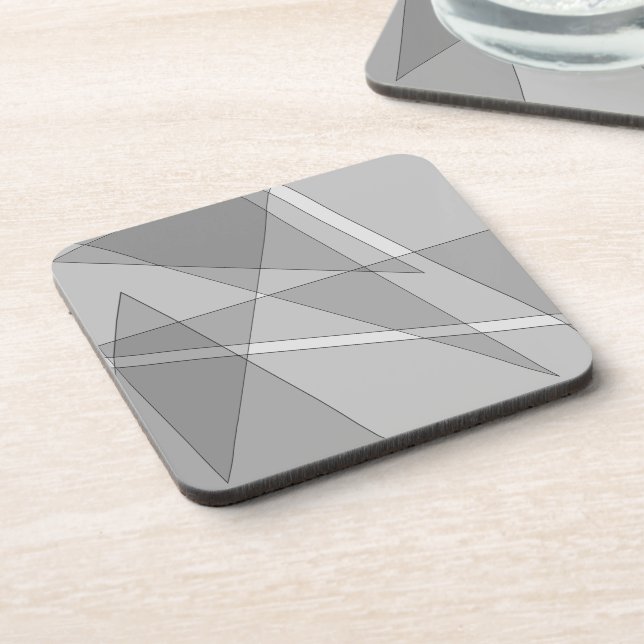 Gray Geometric  Beverage Coaster (Left Side)