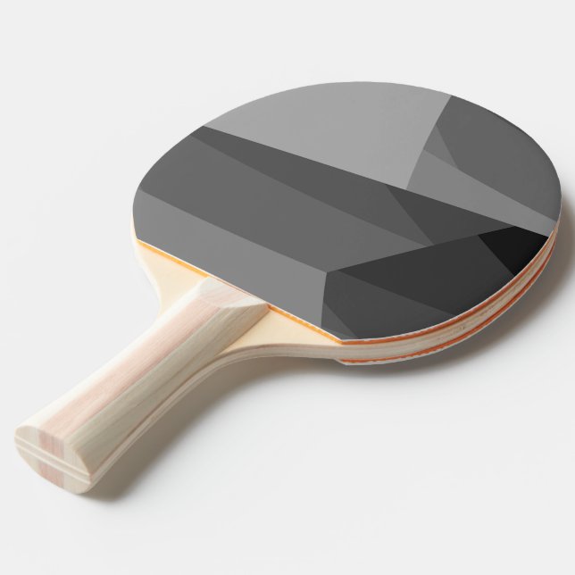 Gray Geometric Blocks Ping Pong Paddle (Front Angle)