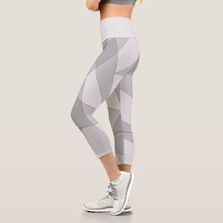 Gray Geometric Capri Leggings