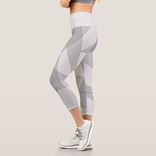 Gray Geometric  Capri Leggings (Left)