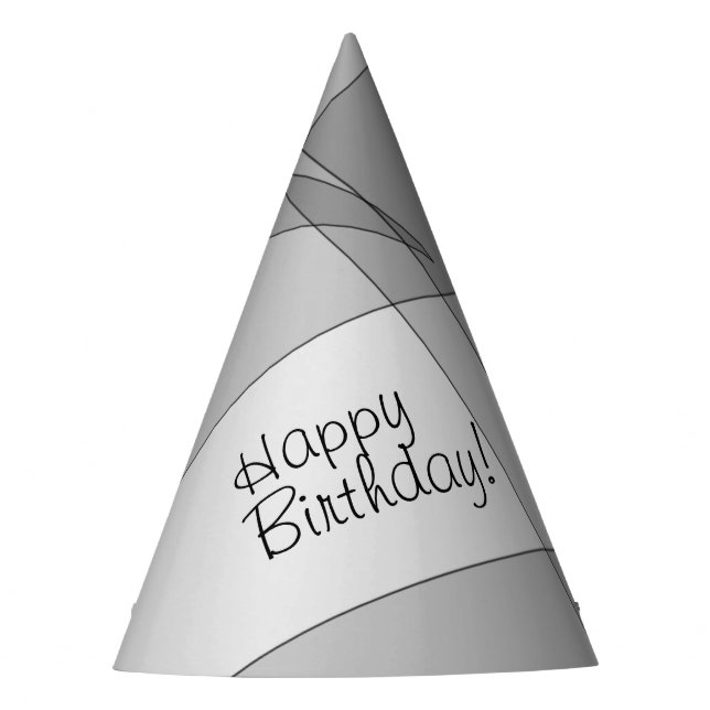 Gray Geometric  Custom Party Hat (Front)